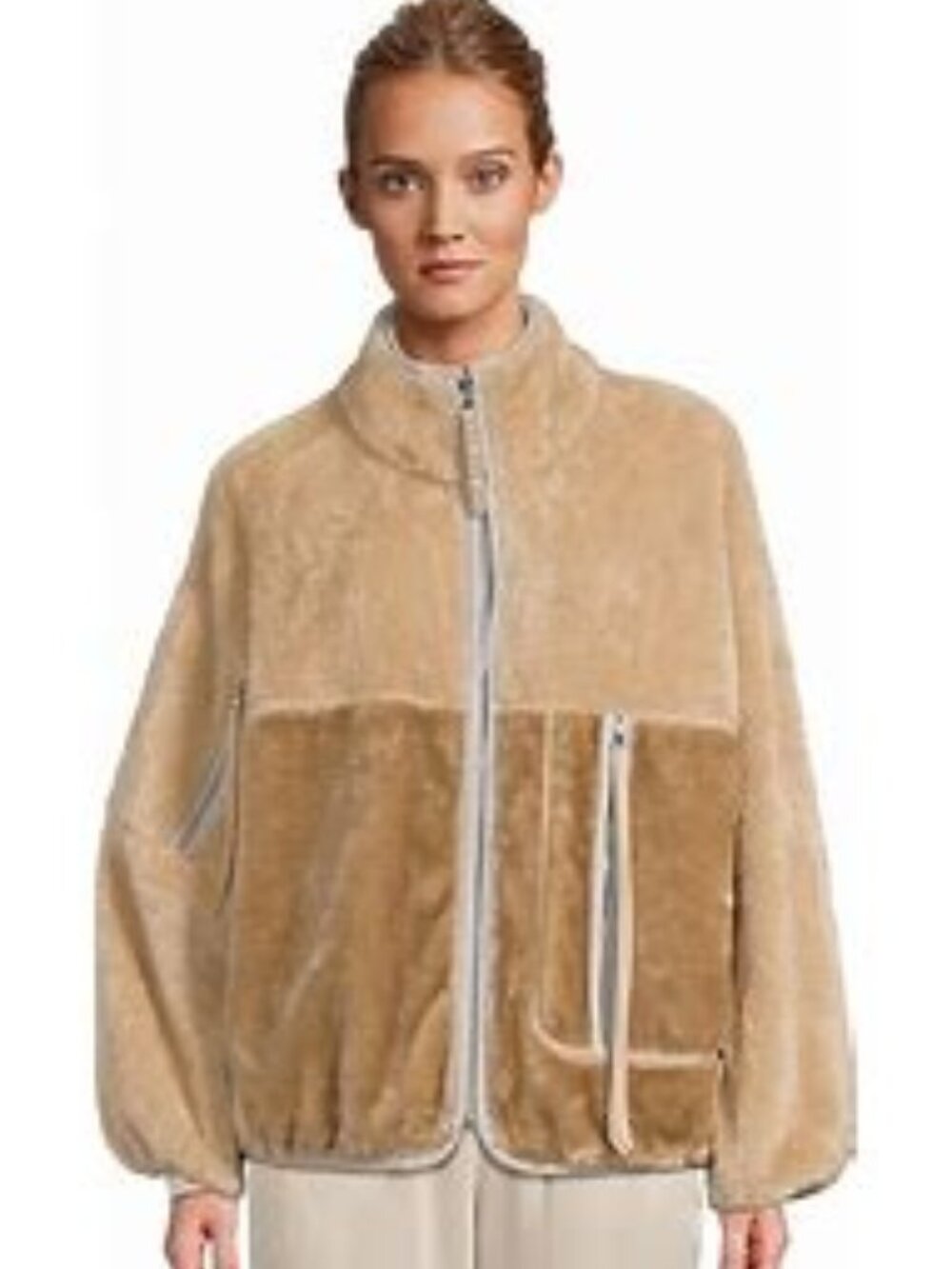 UGG $138 Marlene Sherpa Jacket II Sandstone / Ice Jam Sz 1X NWT!